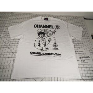 Channel 5 Action News Men's Short-Sleeve Graphic T-Shirt White XL *READ*
